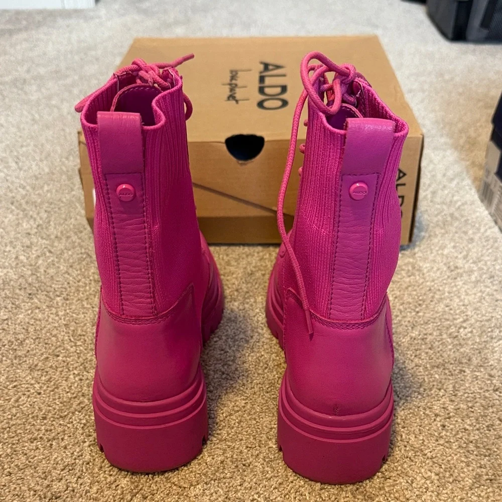 Aldo Women's Reflow Fuchsia Lace-Up Boots - Picture 6 of 10